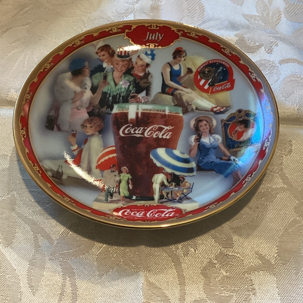 Coca-Cola July Plate with Red and Blue Accents